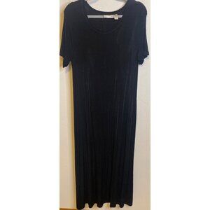 Private Edition Chicos 2 Short Sleeve Maxi Long Dress Slinky Travel Stretch M